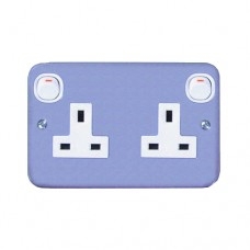 ESM25 - Bộ ổ cắm đôi 3 chấu 13A có công tắc, mặt kim loại ESM25 - Bộ ổ cắm đôi 3 chấu 13A có công tắc, mặt kim loại